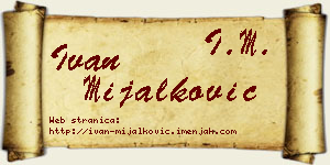 Ivan Mijalković vizit kartica